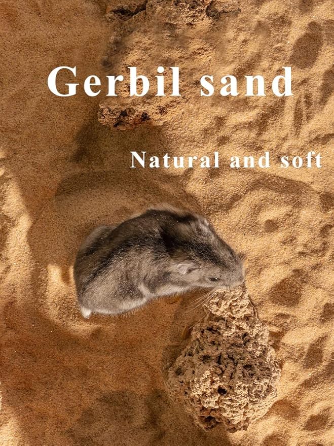 Hamster Bath Sand, 3lb Dust Free Desert Sand or Potty Litter Sand for Hamster Chinchillas Gerbil Syrian Mice Small Animals(Beige)