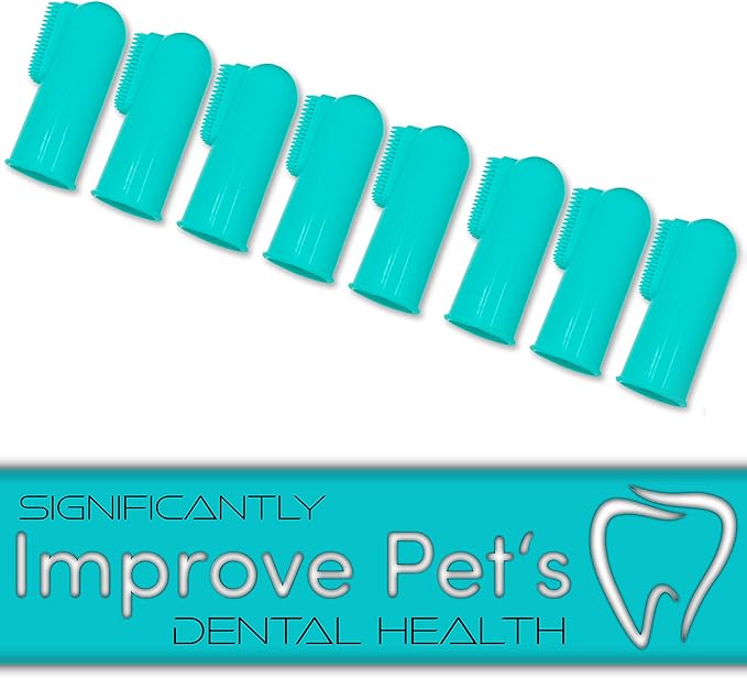 H&H Pets Dog Finger Toothbrushes - Professional Pet Finger Dental Brush Set for Dogs Puppies Cats, Soft Bristles, Size Small 4 Count-Silicon