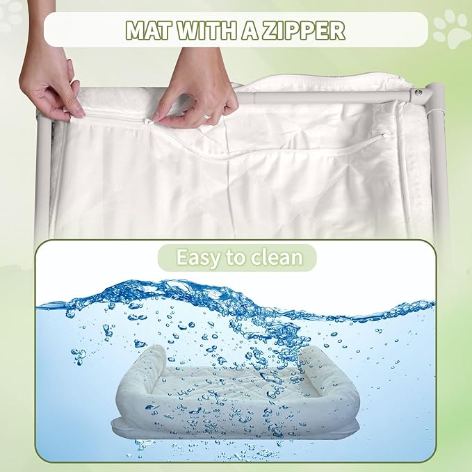 Cat Window Perch, Adjustable Cat Hammock for Large Cats, Mounts on Window Sills, Bedside, or Glass, Easy Installation and Removal, Washable Cushion Cover (20.5" W×15.7" L)