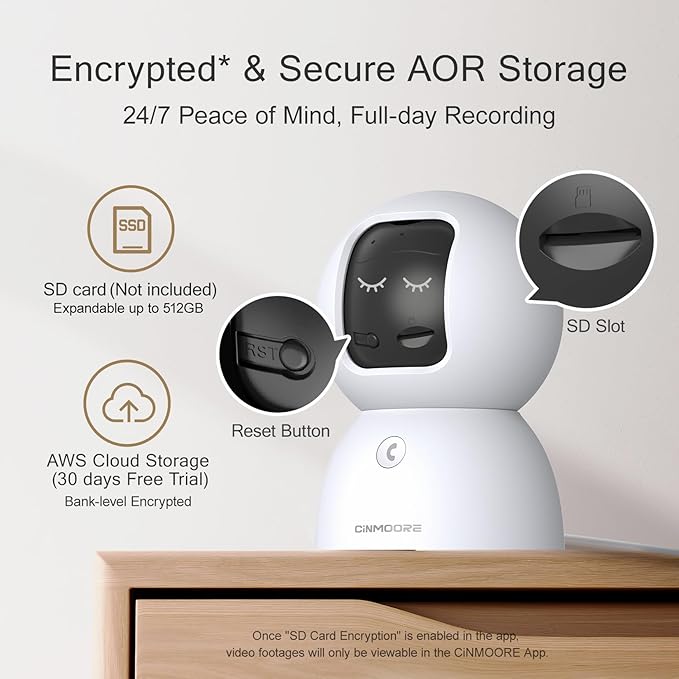 3K Pet/Dog/Cat Camera with Phone App, No-Subscription Local Person/Pet/Face Detection, 5G Security Camera Indoor, PTZ WiFi Cameras for Home Security, 0-Glow Night Vision, Full Duplex Audio