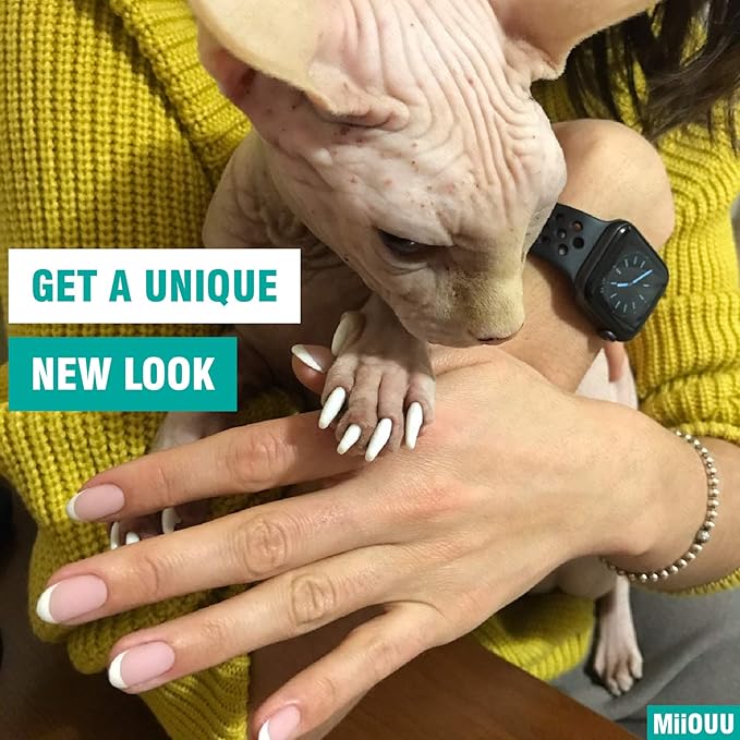 10x Colors / 100 pcs Cat Nail Caps | Cat Claw Covers with Adhesives and Applicators | Alpha (S)