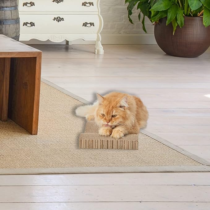 Cat Scratch Pad Cardboard Scratcher Box,2PCS in 1 Scratching Board for Indoor Cats,Reversible Durable,with Catnip