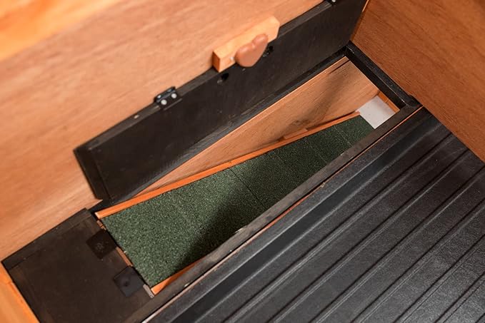 TRIXIE natura Outdoor Rabbit Hutch with Run - 2-Story Rabbit Cage with Non-Slip Ramp - Large Elevated Small Animal House with Secure Playpen, Hinged Roof & Pull-Out Tray - in Brown