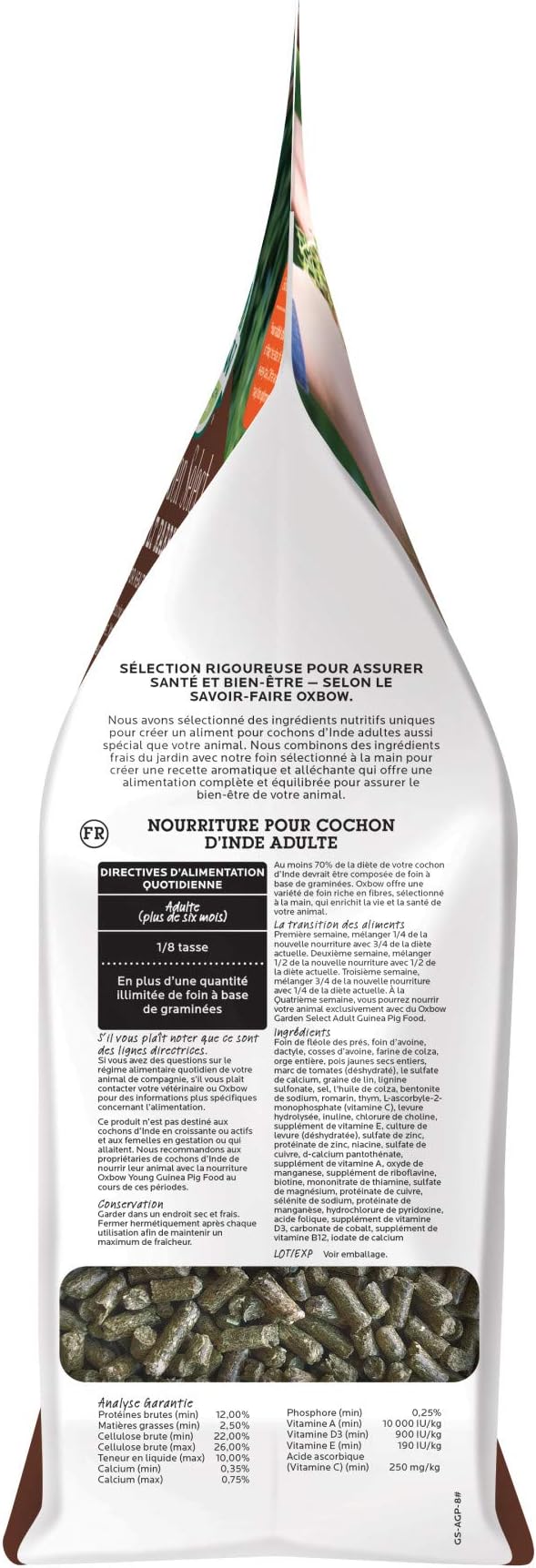 Oxbow Garden Select Guinea Pig Food, Adult, Made Timothy Hay for Guinea Pig, Pet Food Pellets with Vitamin C, Non-GMO, Small Animal Pet Products, Made in USA, High Fiber, 8 lb. Bag