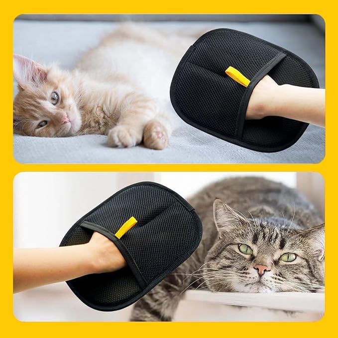 2025 New Pet Hair RemovalGlove,Upgraded Animal Fur Removal Tool,Yomi Pet Hair Remover Glove, Washable Reusable Double Sided Static Pet Hair Removal Glove forCouch,Furniture,Carpet,CarSeat. (2pcs)