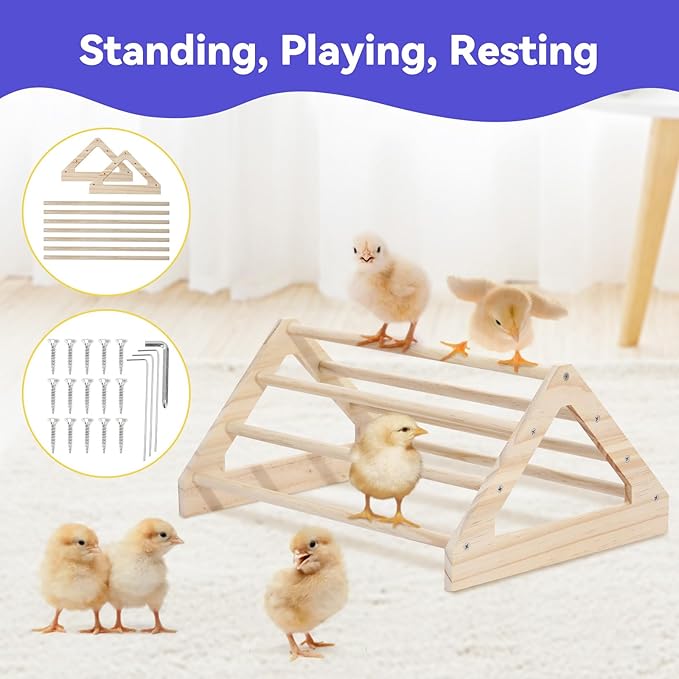 Pawaboo 5-in-1 Chicken Brooder Box for Chick Starter Kit, Includes Pet Cage Tent, Chicks Perch, Chicks Feeder, 1.1L Chick Waterer, Baby Chicken Supplies (Brooder Set), Black