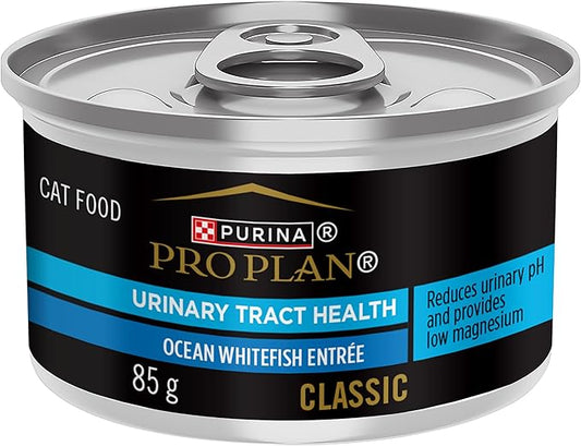 Purina Pro Plan Urinary Tract Cat Food Wet Pate, Urinary Tract Health Ocean Whitefish Entree - (Pack of 24) 3 oz. Pull-Top Cans