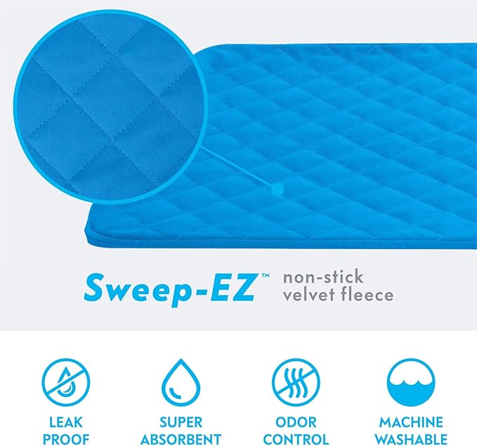 Paw Inspired Fitted Fleece Liner for Ferret Nation, Critter Nation Cage for Ferrets, Rats, Chinchillas, Hedgehogs & Other Small Animals (Blue, Shelf Liner)