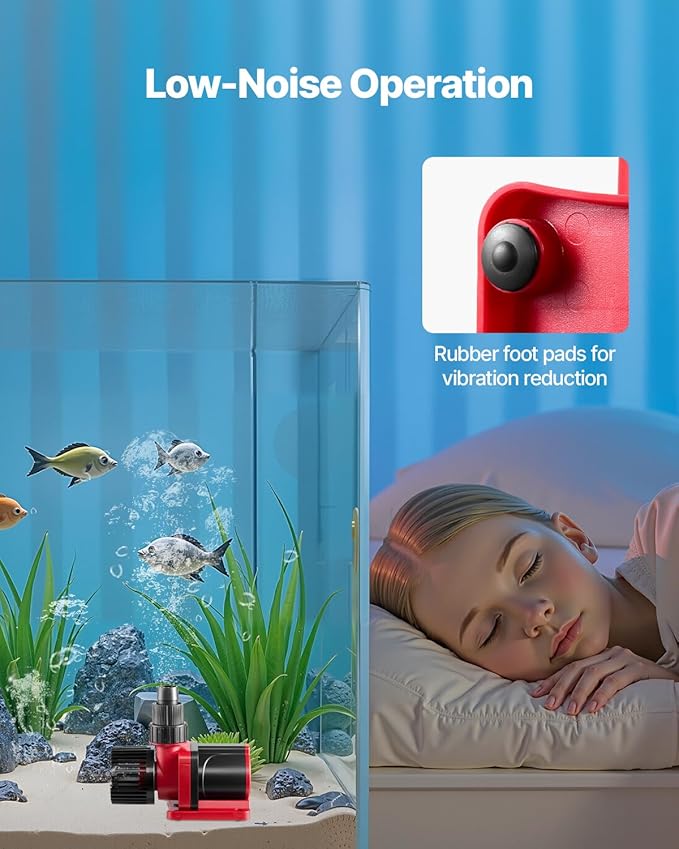 VEVOR Aquarium 24V DC Water Pump, 100W, 2642 GPH Marine Wavemaker Return Pump with Controller, Adjustable Flow, Feed Mode, 19.7 ft Max Lift, for Saltwater Freshwater Fish Tank Sump Pond Circulation