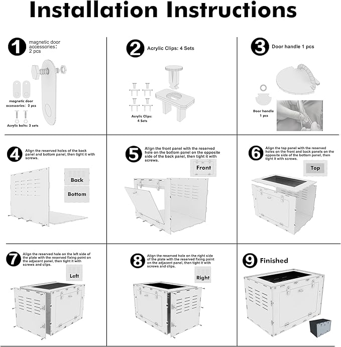 Reptile Tank Enclosure – 16x16x25 Crested Gecko Reptile Terrarium – Acrylic Habitat with Ventilation for Lizards, Snakes & Chameleon