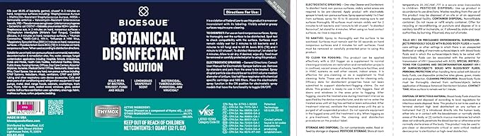 Bioesque Botanical Disinfectant Solution, Heavy Duty Broad-Spectrum Disinfectant, Kills 99.9% of Bacteria, Viruses*, Fungi, & Molds, 1 Gallon (Pack of 1)