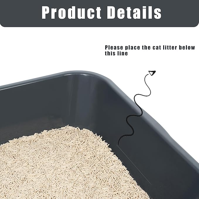 1 Pack of Extra Large Cat Litter Box (ABS Material), Low Entry Senior Litter Pen for Geriatric Kitty Big Cats, Jumbo Pet Safe Litter Boxes Tray for Pets Potty (Beach Sand, 20" L x 15.5" W)