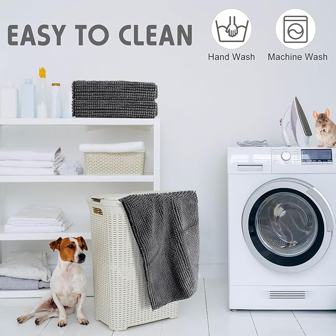 Amylove 4 Pcs Guinea Pig Cage Liner Guinea Pig Bedding Washable Fleece Pee Pads Reusable Small Animals Training Mat Small Animal Sleeping Bed for Bunny Hamster(Dark Gray,47 x 24 Inch)