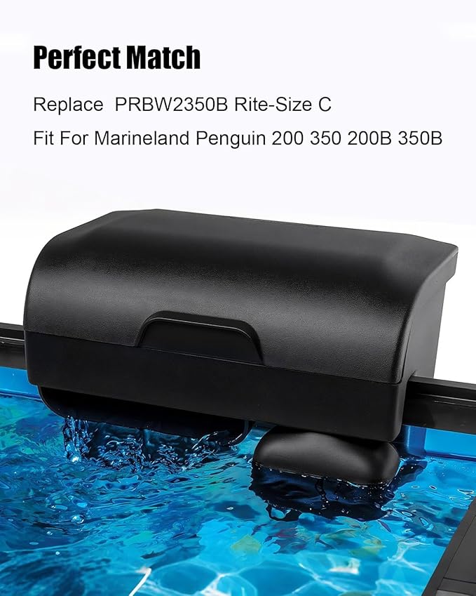 ULZOZN 2PCS Aquarium Fish Tank Filters with 2PCS Rite-Size C Cartridge Fit for Marineland Penguin 200 350 200B 350B, Biowheel Aquarium Filters Replace PRBW2350B