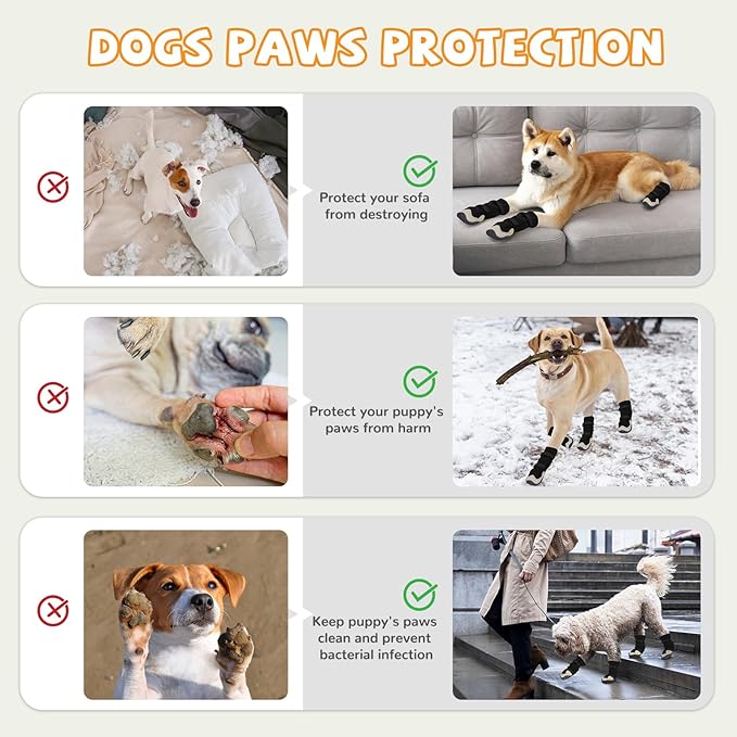 Dog Shoes for Medium Large Size Dogs, Breathable Dog Shoe for Hot Pavement, Dog Booties and Paw Protectors to Prevent Licking, Anti-Slip Dog Boots with Reflective for Summer, Hiking, Snow (Size 4)