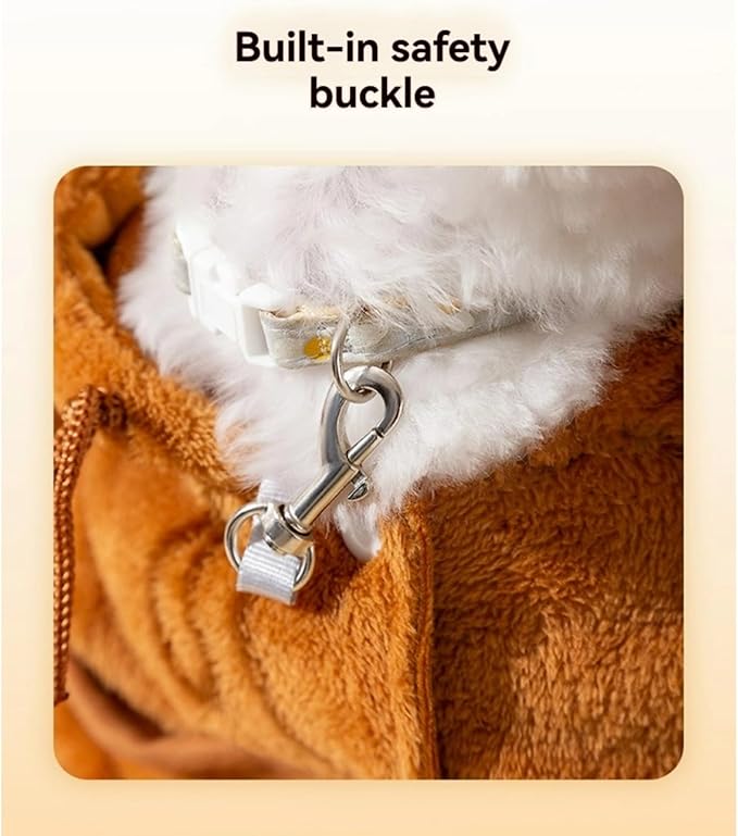 Cat Puppy Costume Winter Warm Outing Backpack Cute Bear Bee Design Anti-Escape Bag for Kitten Cat Small Dog (bee,Small)