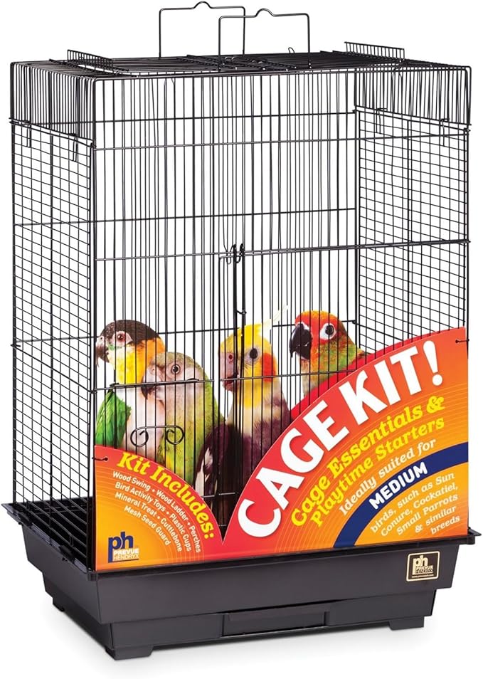 Prevue Hendryx 91351 Square Roof Bird Cage Kit, Black,1/2"