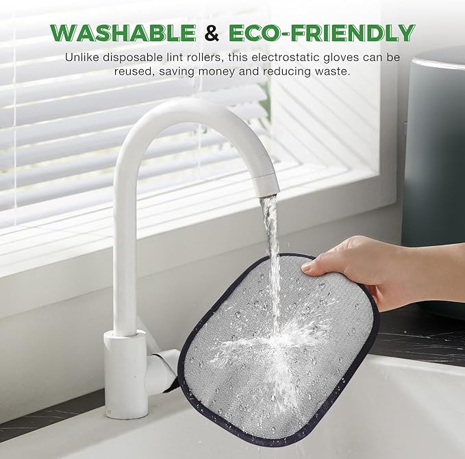 Pet Hair Removal Glove, Reusable Electrostatic Cats Dogs Hair Remover Gloves, Pet Hair Fur Remover Tool Mitt, Pet Hair Cleaning Glove for Furniture Bed Clothes Carpet Car Seat, 1 Piece