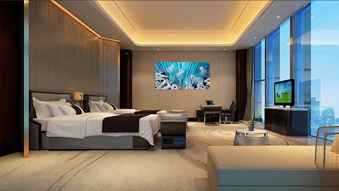 SYGALLERIER Jelly Fish Large Metal Wall Art Hand Grind Aluminum Artwork 3D Undersea World Coastal Pictures Nautical Decor for Living Room Bedroom