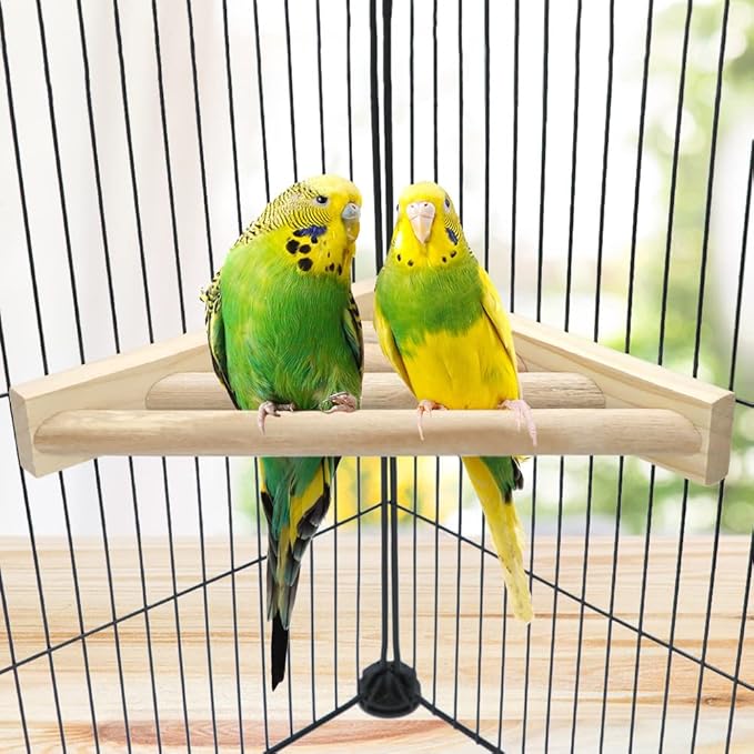 Litewoo Bird Perch Corner Platform Stand Shelf for Birds Budgie Parakeet Cockatiel Conure Cockatoo(Ladder)