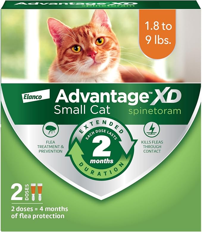 Advantage XD Small Cat Flea Prevention & Treatment For Cats 1.8-9lbs. | 2-Topical Doses, 2-Months of Protection Per Dose