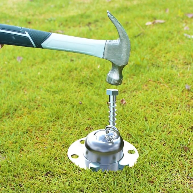 360° Swivel Dog Tie Out Cable and Stake - 2025 Upgrad Stainless Steel Dog Stake Dog Anchor for Small to Large Dogs - No Tangle Reflective Dog Run Cable for Yard (Silver 20 ft Cable)