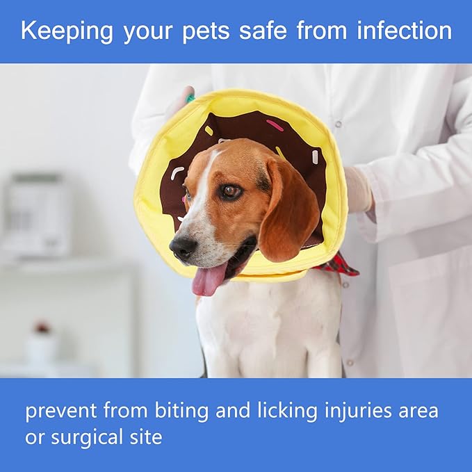 Soft Dog Cone, Lightweight Elizabethan Collar for Dogs, Adjustable Soft Cones for Dogs/Cats to Stop Licking After Surgery, Cute Donut Cone of Shame Alternatives for Pets (X-Large)