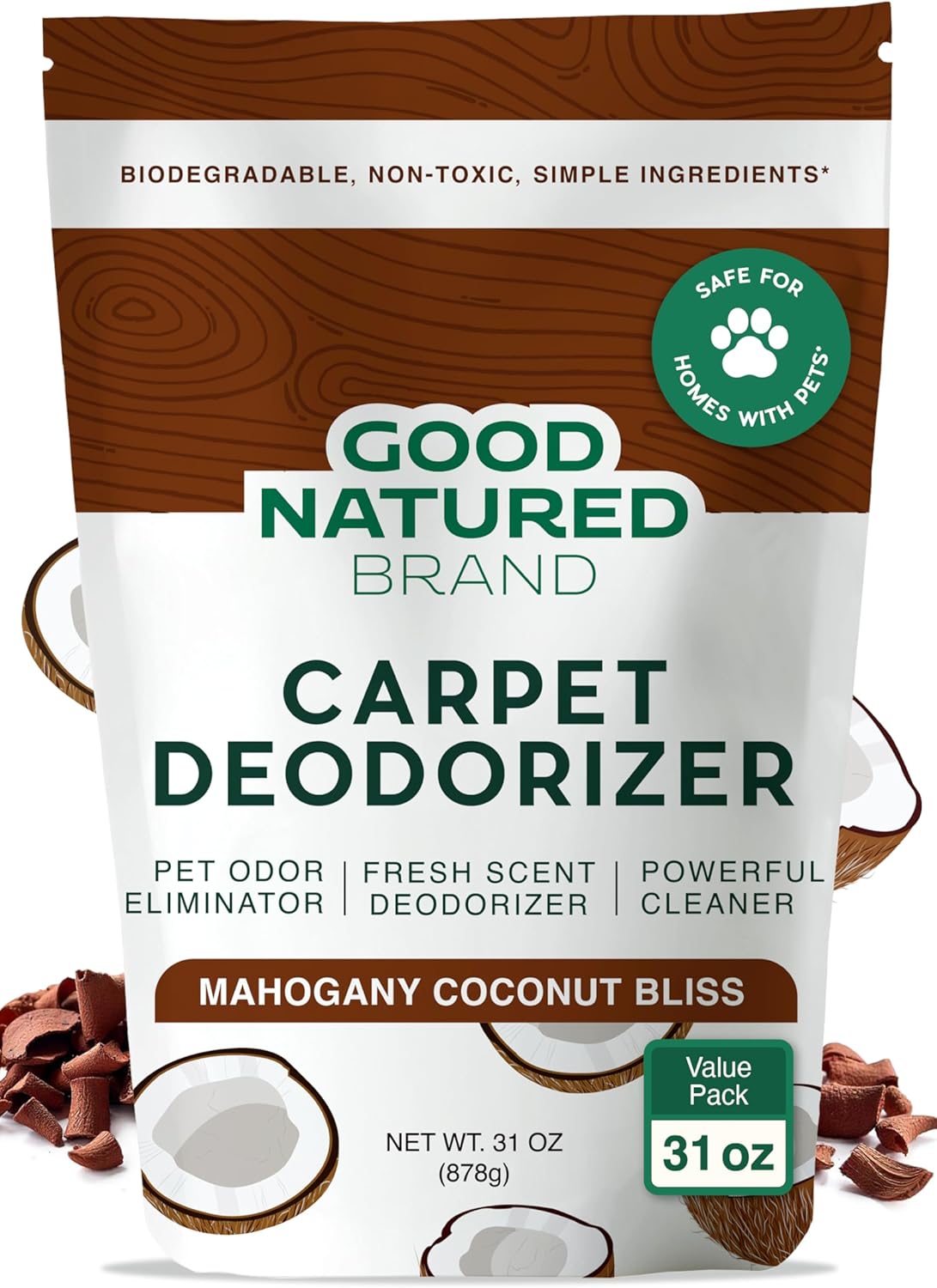 Good Natured Brand | Carpet Deodorizer & Freshener Powder | 31 oz Pet Odor Eliminator for Strong Odor & Pet Urine | Fresh Natural Sweet Orange Scent | Safe for Homes with Pets