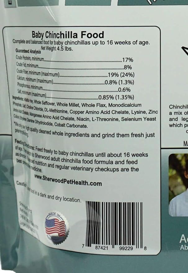 Sherwood Pet Health Baby Chinchilla Food - 4.5 lb.