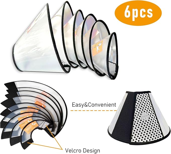 Adjustable Dog Cone Collar After Surgery Soft Cone of Shame Alternatives for Dog Cat Puppy Plastic Elizabethan Collar for Dogs from Licking Biting Scratching Wounds(M,Neck:9.0-10.6in)