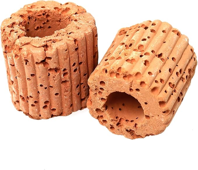 Maxmoral 10PCS 25mm Brown Aquatic Plant Ceramic Retaining Ring Base Fish Tank/Aquarium Decoration Tool Suitable for Aquascaping or Potting Plug