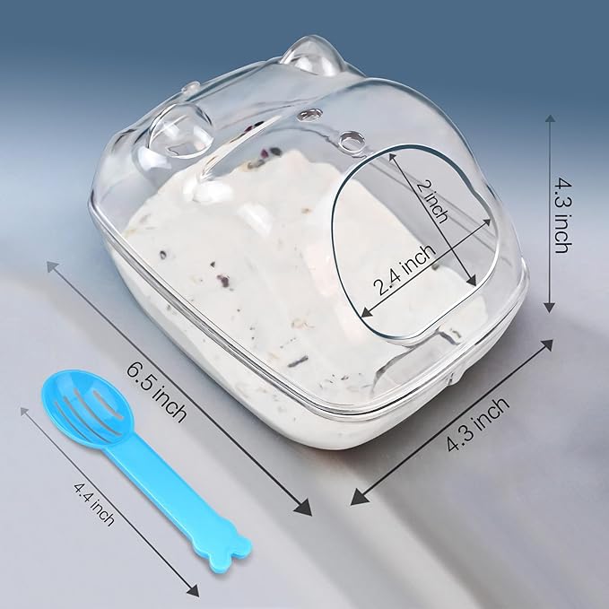 Hamster Bathtub,Hamster Bathroom,Small Animal Habitat Décor,Sand Bath Container Transparent Beds,Hamster Bed,Ice Bathtub,Sleep Pad Nest,Sand Bath Box for Small Pet Animals Cage Accessories(L)