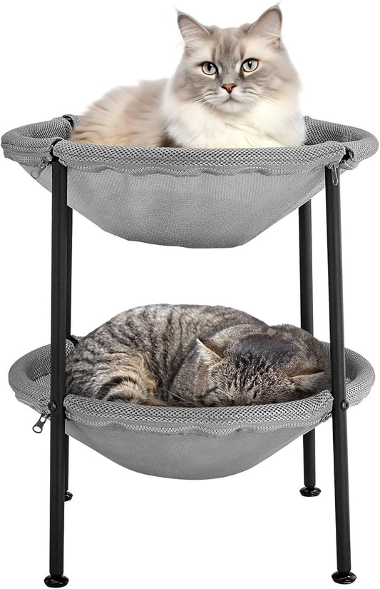 Double Cat Hammock Bed,Elevated and Raised Cat Beds for Indoor and Large Cats