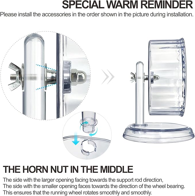 Silent Hamster Wheel, Super-Silent Hamster Exercise Wheels Accessories, Quiet Running Wheels, Adjustable Stand for Hamsters Mice Or Other Small Animals (White, Ф 7 inch)