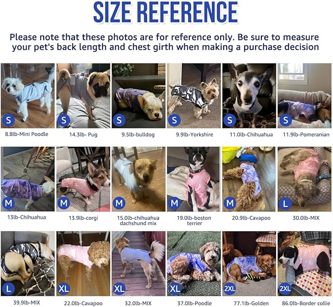 Lukovee Recovery Suit for Dogs, Zipper On Recovery Suit for Female Male Dog, Onesie Abdominal Wounds Cone E-Collar Alternative Prevent Licking Spay Recovery Suit (Large, Blue & White)