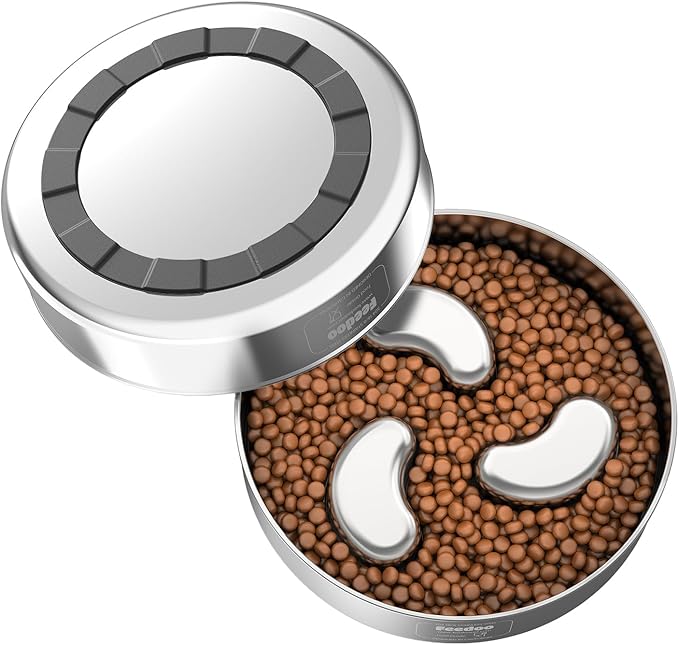 Slow Feeder Dog Bowl, 1Cups Stainless Steel Maze Bowl for Small Breeds, Non-Slip Base, Double Wall Food Grade Metal Dog Dish to Slow Eating