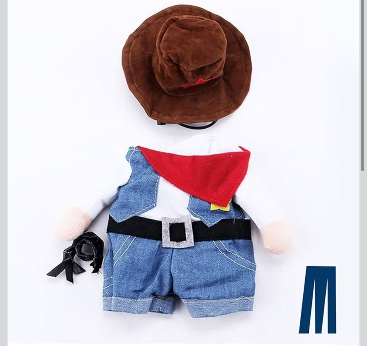 Cowboy Uniform Dog Cat Costume - Funny Pet Cowboy Outfit Clothing with Hat for Halloween Christmas Birthday Special Events Costumes for Kittens and Puppies- ( XS to L size)