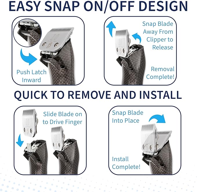 Detachable A Series 50 Blade Dog Grooming Clipper Blades Cuts Length 1/125" 0.2mm Japanese High Carbon Steel Dog Grooming Clipper Replacement Blade 50 | Compatible A5 Series(B50)