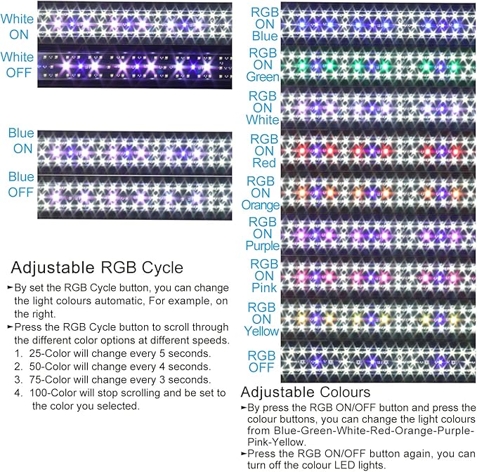 WaterRebirth Aquarium LED Light Fish Tank Light (24-30”)