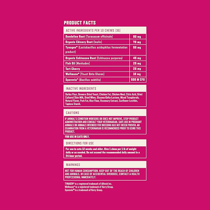 Rocco & Roxie Allergy Relief for Cats, Cat Supplements & Vitamins, Probiotics to Support Gut Health, Fish Oil for Skin, Sneezing and Itching from Seasonal Allergies, Tart Cherry Immune System Support