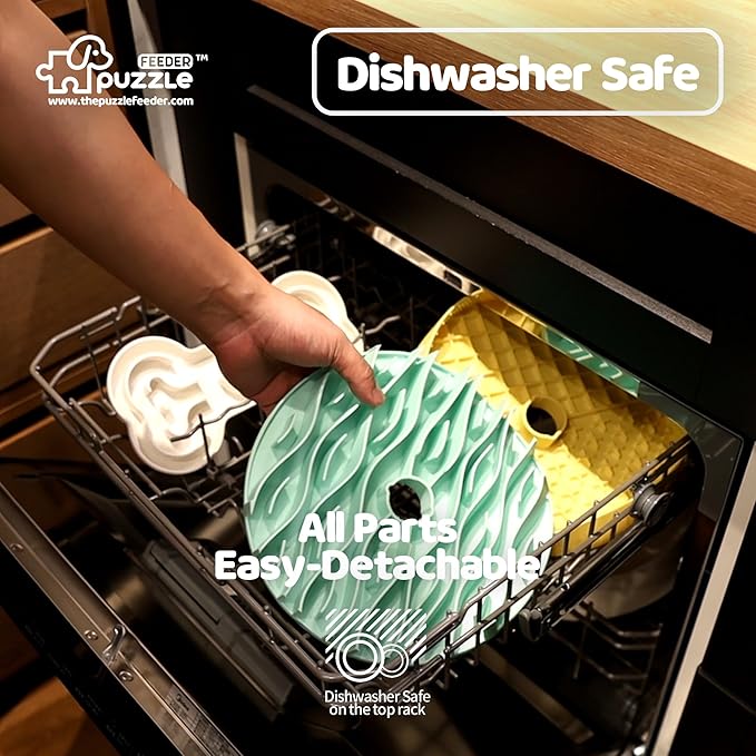 Insert, Dog Bowl Slow Feeder Accessories, Transform Your Lick Bowl to Slow Feeder Insert Dog Bowl, 6 Cups 9.8 Inch Green