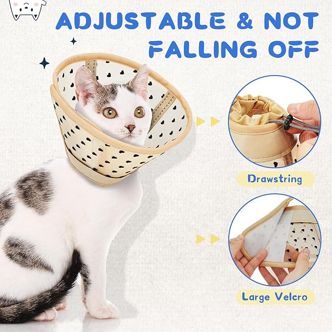 Supet Cat Cone Collar After Surgery, Soft Mesh Recovery Collar for Cats to Stop Licking and Scratching, Plastic Cone Alternative for Small Kitten, Medium, Large Cats