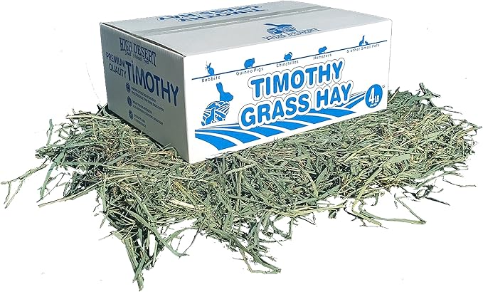 High Desert 2nd Cutting Timothy Grass Hay for Rabbits, Guinea Pigs, Chinchillas & Small Pets – Premium Hand-Packed Natural Hay, High-Fiber, Additive-Free, Grown in USA – 4 lb Box