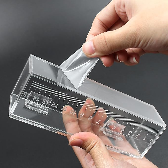 Fish Viewing Box Container with Lid and Scale, Acrylic Portable Fishing Mini Aquarium, Small Fish Breeder Hatching Boxes, Safe Tank Case for Breeding Egg Photo Isolation Outdoor Indoor