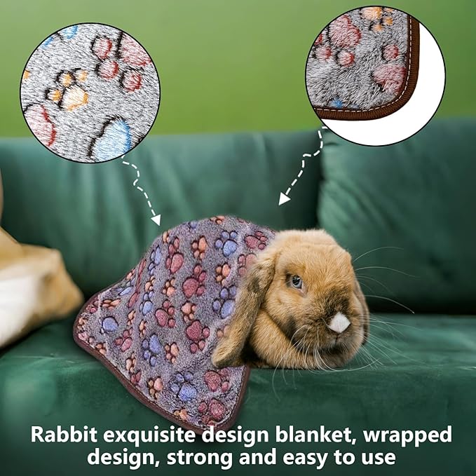 Hamiledyi 3PCS Rabbit Bed Mat 15.7x14 Inch Bunny Bed Soft Snuggle Pad Pillow Machine Washable Joint Support Guinea Pig Squirrel Hedgehog Ferret Kitten (Gray)