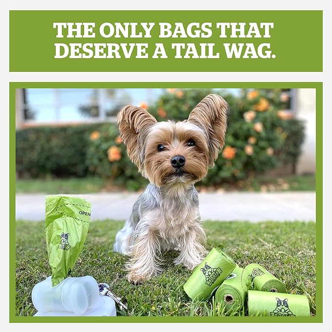 Pogi's Compostable Poop Bags – Leak-Proof, Extra-Large, Made with Plants – 18 Rolls (270 Bags)