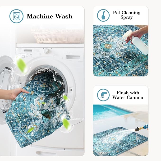 HAOCOO Washable and Reusable Pee Pads for Dogs,(1 Pack) 6Ft x 6Ft Super Absorbent Puppy Training Pads, Blue Waterproof Leak-Proof Whelping Pads Non-Slip Potty Pads for Pet Housebreaking