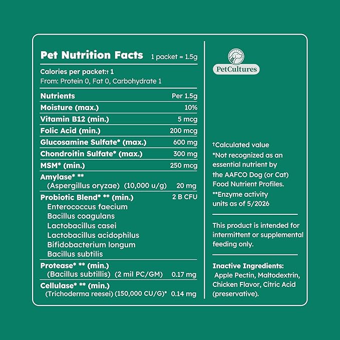 Hip and Joint Synbiotic Formula - 600mg Glucosamine, Chondroitin, MSM, and Probiotics in 30 Packs