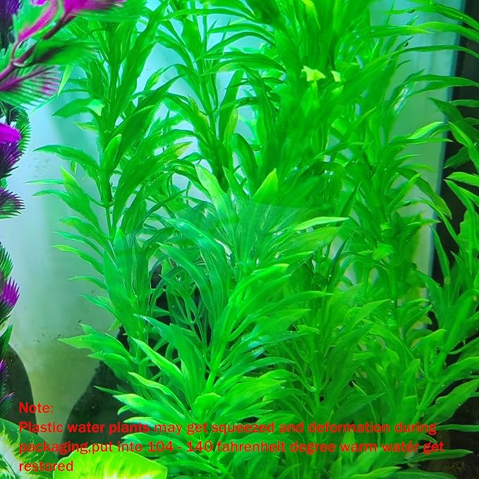 20.47 Inch Tall Aquarium Plants – Large Lifelike Artificial Fish Tank Decorations, 2 Pcs Fish Tank Plants Plastic,Durable & Safe for Freshwater/Saltwater Aquariums (Green (Style D))