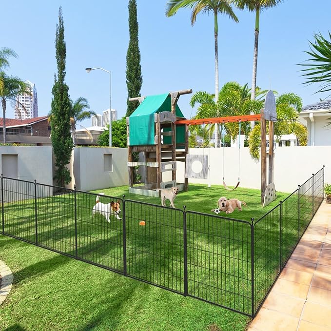 Dog Playpen 40 inch 36 Panels Indoor Outdoor Dog Pen for Large/Medium/Small Dogs Heavy Duty Metal Dog Fence Outdoor for Yard, Puppy Playpen with Door Portable Pet Fence for RV Camping Yard